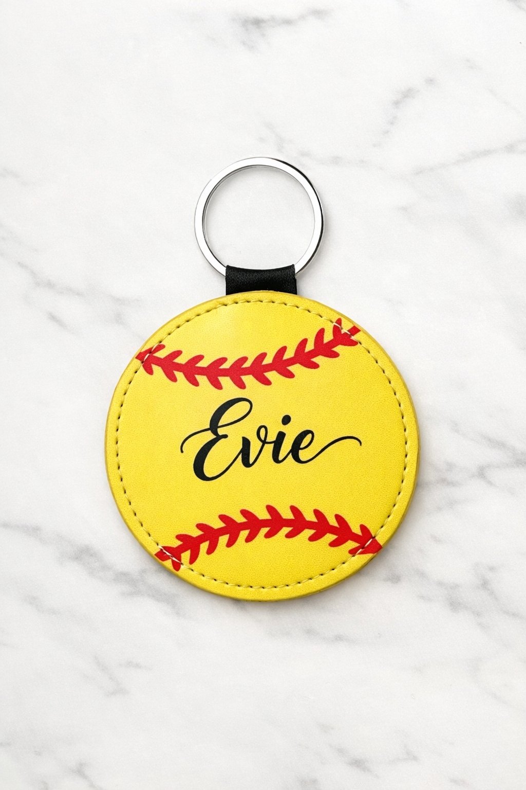 Leather Baseball & Softball 3” Tag Keychain